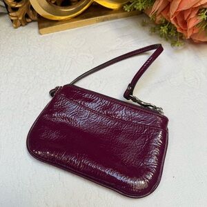 Coach Patent Leather  Plum Wristlet